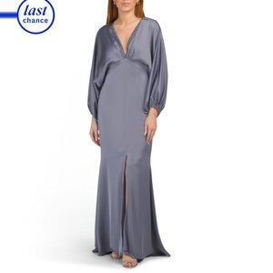 SACHIN + BABI Grey Satin Gabby Gown